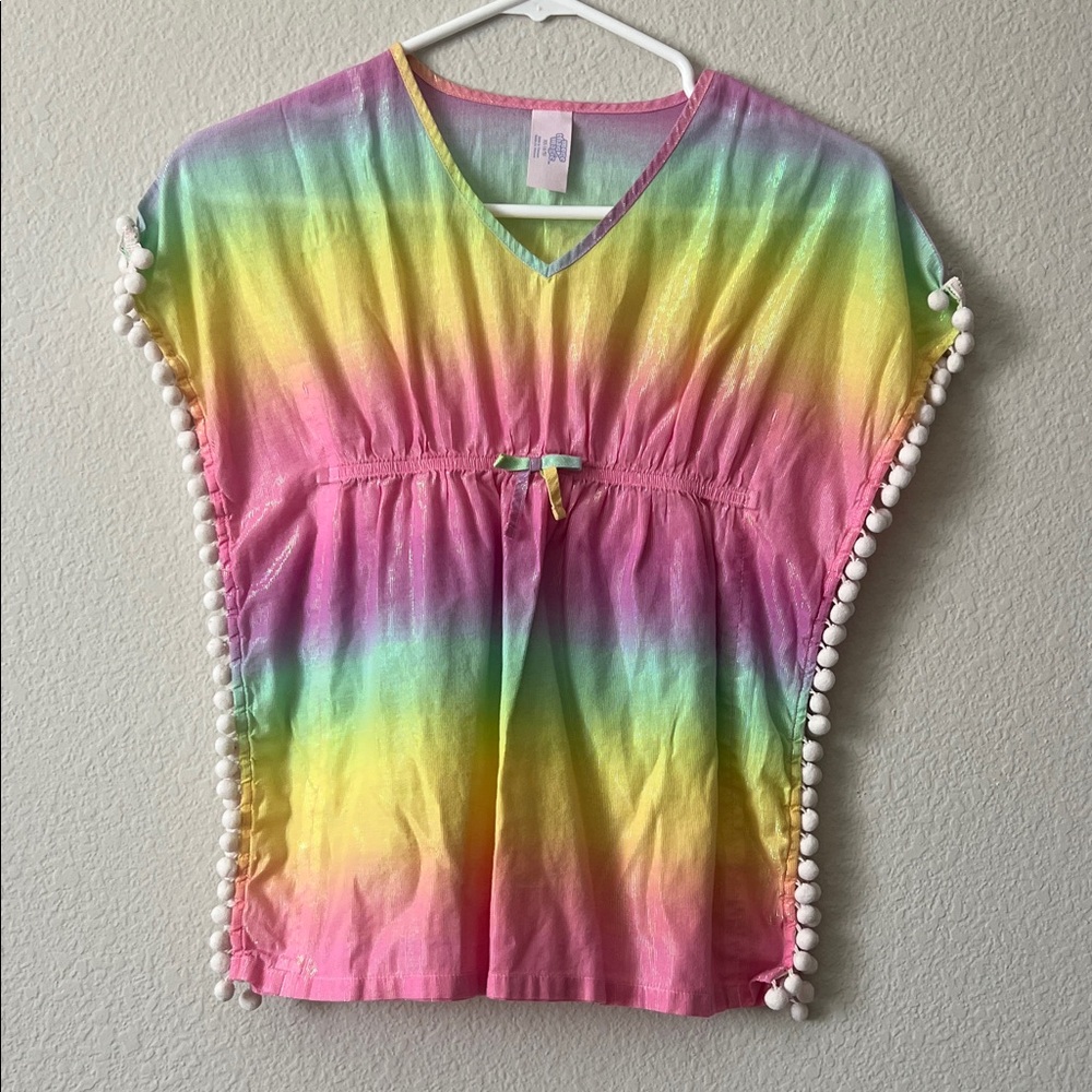 Colorful Pom-Pom Trim Top